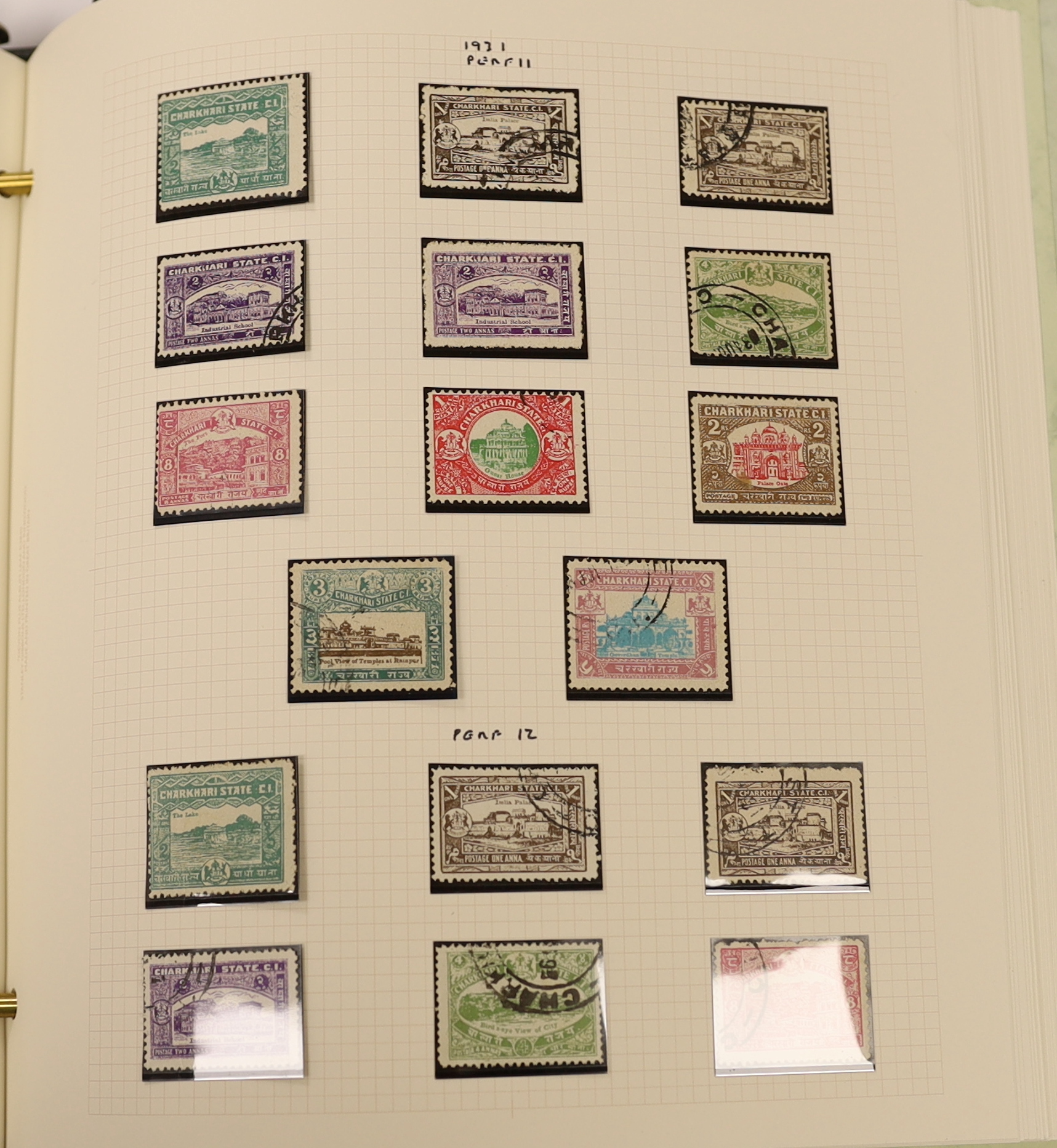 A mint and used collection of India and Indian States stamps in two albums and on stock leaves with range of both Convention and Feudatory States. (100’s)